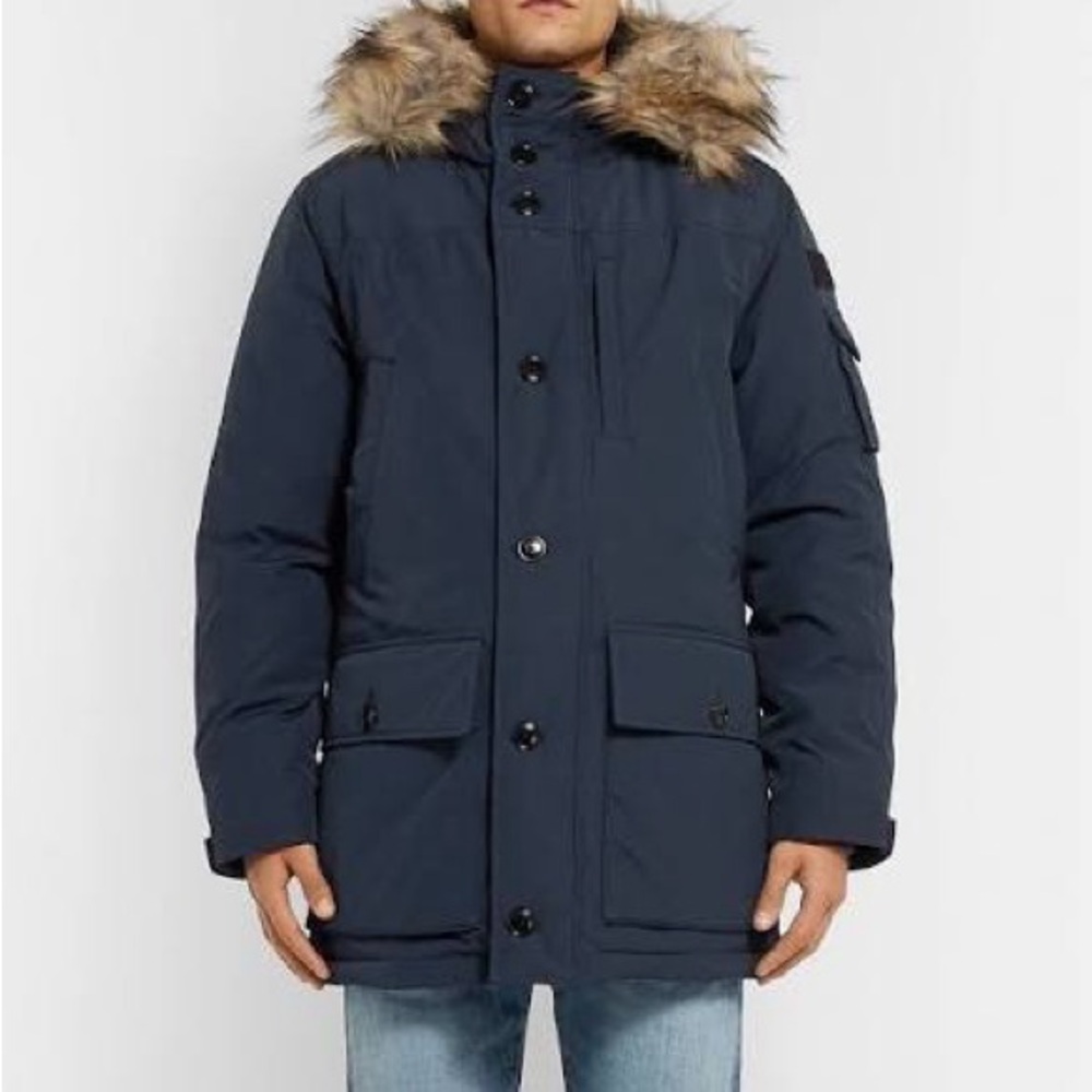 J. Crew Men's Navy Nordic Parka Size S LIKE NEW
